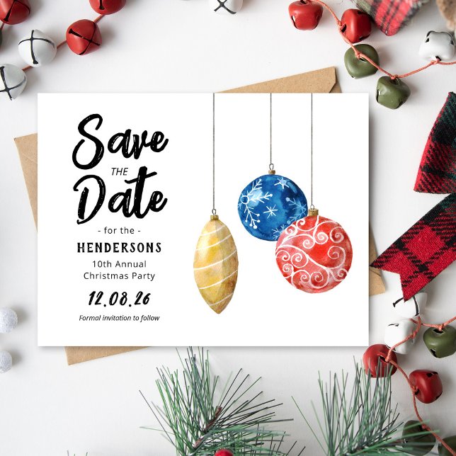 Carte Postale Faire-part Fête de Noël moderne Enregistrer la date Annonce (Créateur téléchargé)