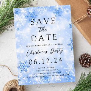 Carte Postale Faire-part Fête de Noël Sauvez La Date Marine Winter Wonder