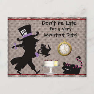 Carte Postale Faire-part Fête du thé de la haine Mad Save the Date Baby sho