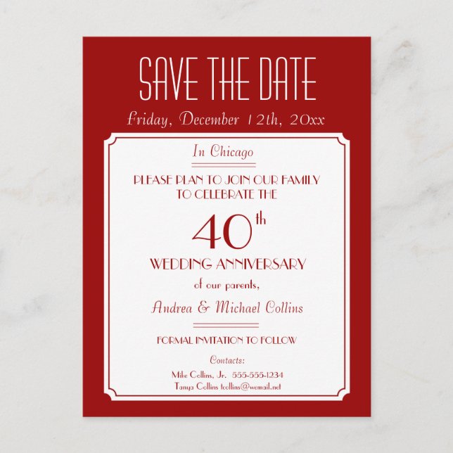 Carte Postale Faire-part Fête, événement ou réunion Enregistrer la date en  (Devant)