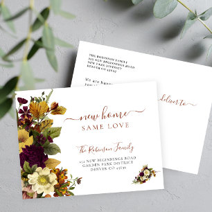 Carte Postale Faire-part Feuillage botanique floral script en mouvement