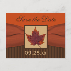 Carte Postale Faire-part Feuille d'automne IMPRIMÉE RIBBON Enregistrer la d