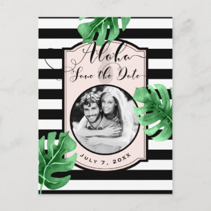 Carte Postale Faire-part Feuilles Tropicales & Photo de Ananas Enregistrer