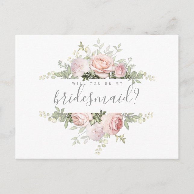Carte Postale Faire-part Fiche de proposition Floral Bridesmaid (Devant)