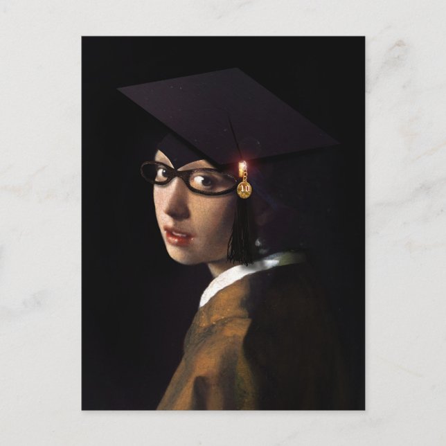 Carte Postale Faire-part Fille avec le Casquette (Devant)
