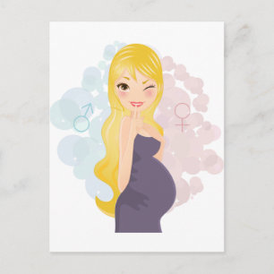 Carte Postale Faire-part Fille ou garçon enceinte