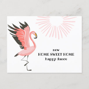 Carte Postale Faire-part Flamant rose de danse Nouvelle adresse Déplacement
