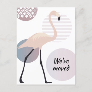 Carte Postale Faire-part Flamant rose rose Chic Cercles Artistiques Nouvell