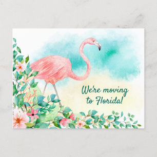 Carte Postale Faire-part Flamant rose rose Tropical Beach Scène Nouvelle ad