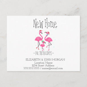 Carte Postale Faire-part Flamants roses roses Famille Santa Hat Nouvelle ad