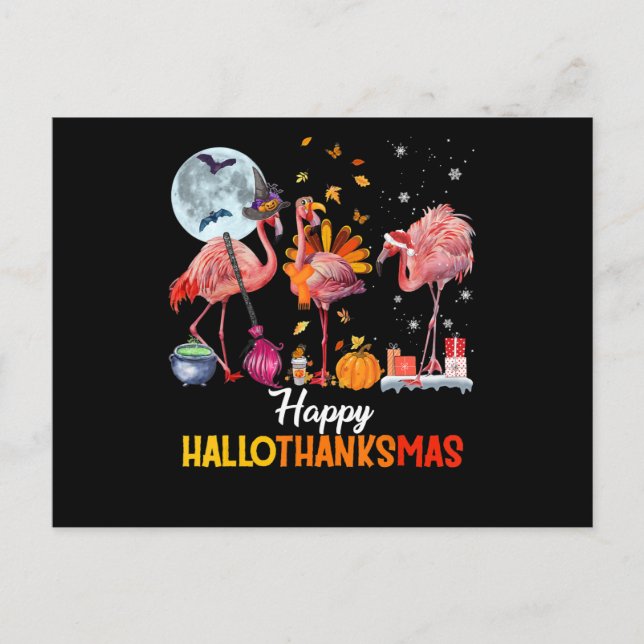 Carte Postale Faire-part Flamingo|Flamingo Action de grâce Halloween Noël (Devant)