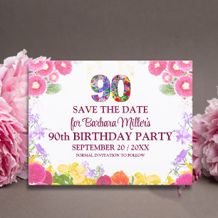 Carte Postale Faire-part Fleur 90e anniversaire à ne pas manquer, élégant 9