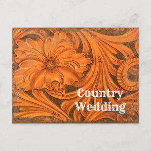 Carte Postale Faire-part Fleur rustique mariage occidental Enregistrer la d