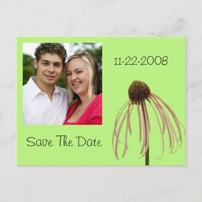 Carte Postale Faire-part Fleur sauvez la date ! (Devant)