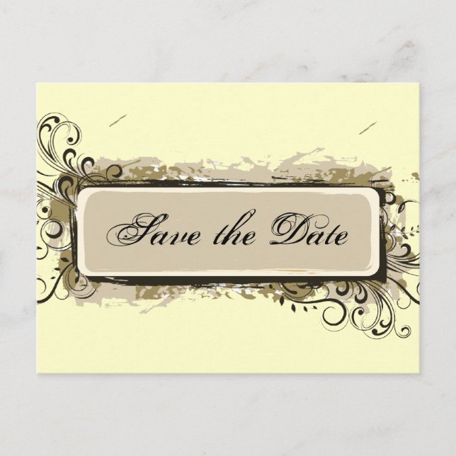 Carte Postale Faire-part Fleurs Abstraites pour votre mariage (Devant)
