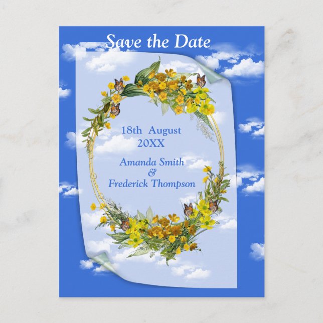 Carte Postale Faire-part Fleurs de Bouton d'Or de Printemps (Devant)