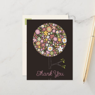 Carte Postale Faire-part Fleurs de printemps colorées Whimsical Pop Tree Bi