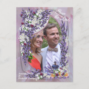 Carte Postale Faire-part Fleurs de Tuberose et de Lavande