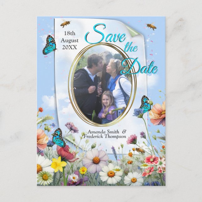 Carte Postale Faire-part Fleurs qui Éclosent au Printemps et en Été (Devant)