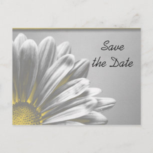 Carte Postale Faire-part Floral Jaune Faits saillants Mariage Enregistrer l
