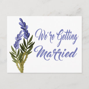 Carte Postale Faire-part Floral Save the Date Lavender Purple Mariage