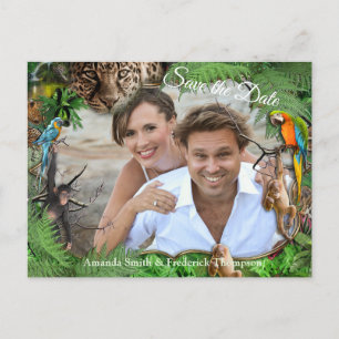 Carte Postale Faire-part Flore tropicale Paradis & Oiseaux