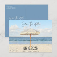 Florida Beach Umbrellw Wedding Enregistrer la date
