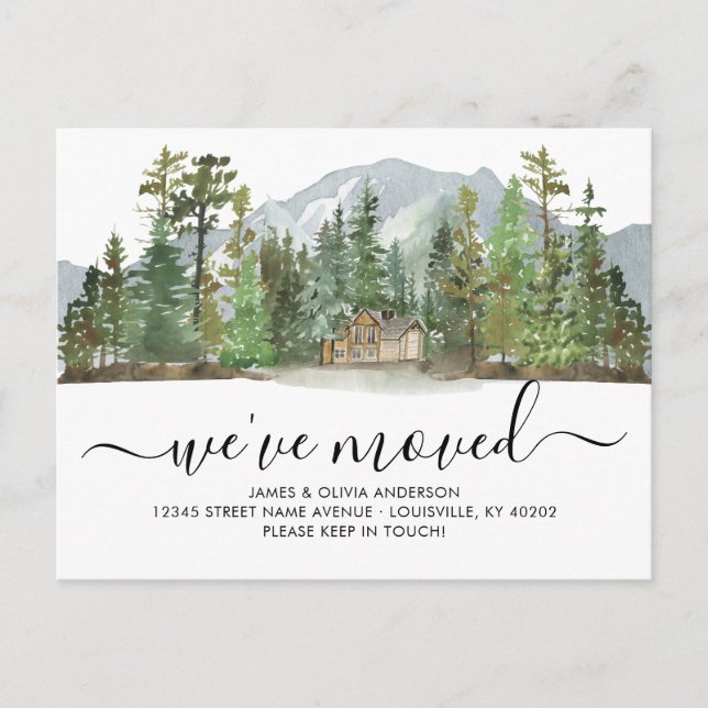 Carte Postale Faire-part Forêt rustique Nous avons déménagé Nouvelle Maison (Devant)