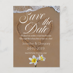 Carte Postale Faire-part Frangipani /Plumeria Beach Island Enregistrer la d