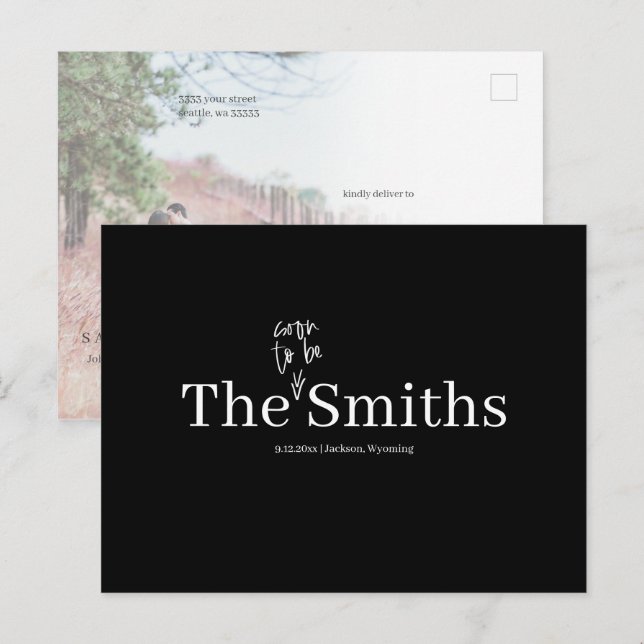 Carte Postale Faire-part Fun Bientôt Mariage Enregistrer la date (Devant / Derrière)