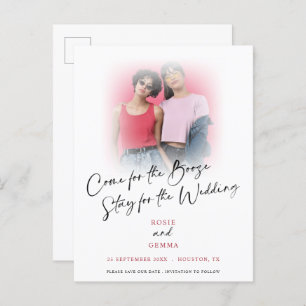 Carte Postale Faire-part Fun Come For Booze Photo Save The Date Annonce