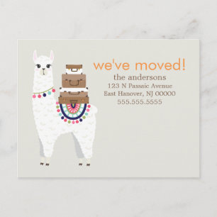 Carte Postale Faire-part Fun Llama Changement d'adresse / Annonces de démén