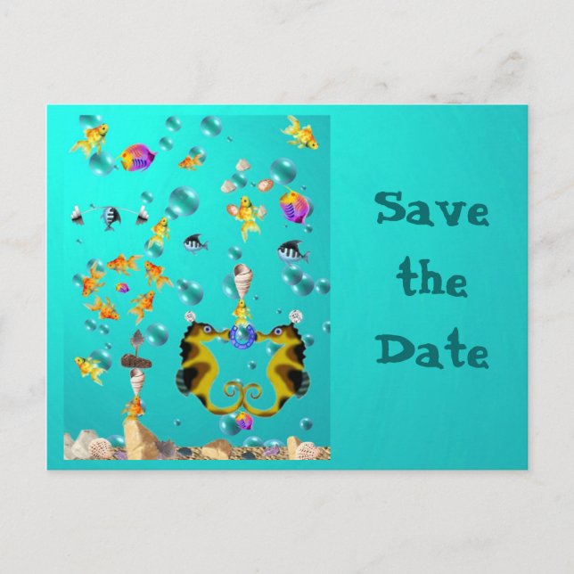 Carte Postale Faire-part Fun Under the Sea, Save the Date (Devant)