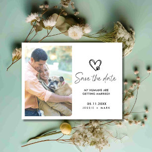 Carte Postale Faire-part Funny Chien photo mariage Enregistrer la date