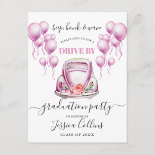 Carte Postale Faire-part Funny Class of 2024 DRIVE BY Graduation Party Ann