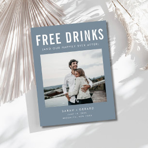 Carte Postale Faire-part Funny Free Drink Photo Wedding Save the Date