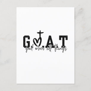 Carte Postale Faire-part G.O.A.T Dieu au-dessus de toutes choses Chrétien J
