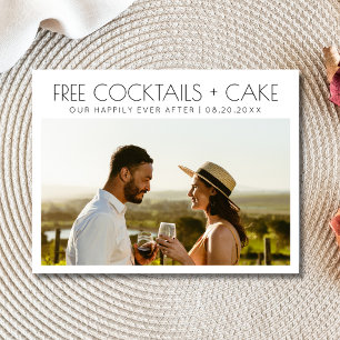 Carte Postale Faire-part Gâteau de cocktails gratuits drôles Mariage Sauver