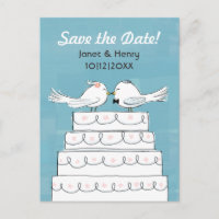 Gâteau de mariage Love Birds Kiss Save the Date