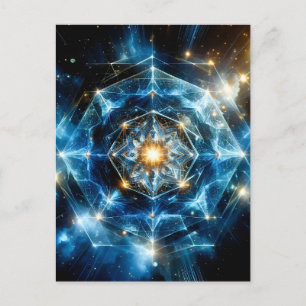 Carte Postale Faire-part Géométrie cosmique mandala étoile univers abstrait