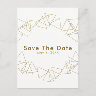 Carte Postale Faire-part Géométrique Or Triangles Glam Moderne Enregistrer