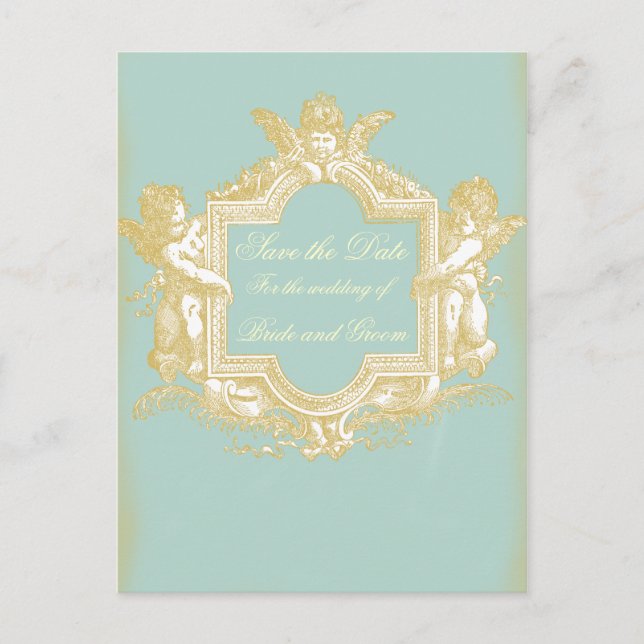 Carte Postale Faire-part Georgiana (Marie Antoinette Bleue) Enregistrer la  (Devant)