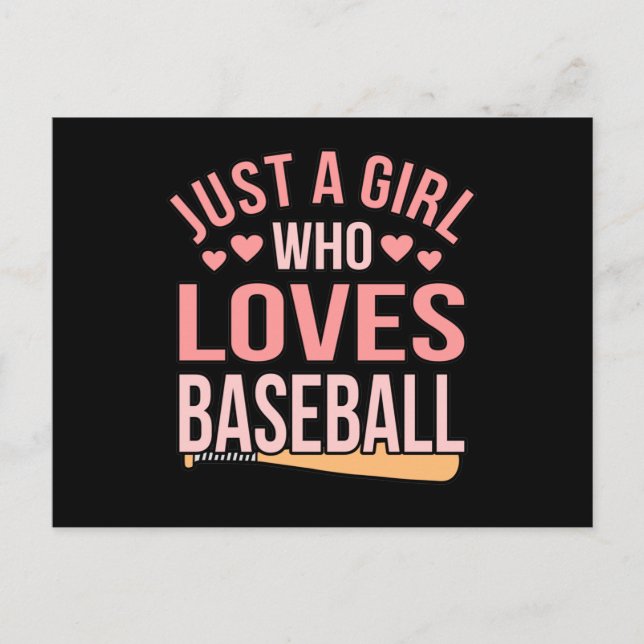 Carte Postale Faire-part Girl Who Loves Baseball Player Lover Coach (Devant)