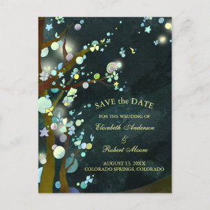 Carte Postale Faire-part Glittery Night Wedding Enregistrer la date