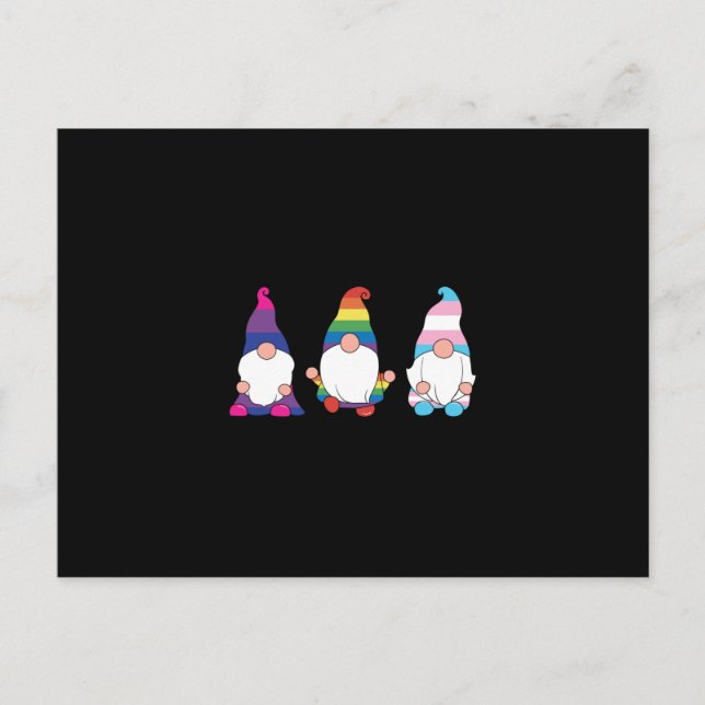 Carte Postale Faire-part Gnome LGBTQ Bisexual Transexuel Ally (Devant)