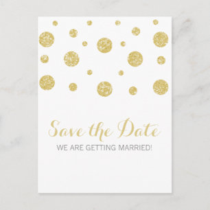 Carte Postale Faire-part Gold Parties scintillant Confetti Enregistrer la d