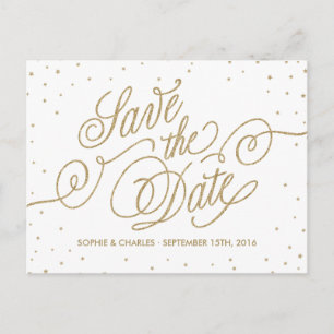 Carte Postale Faire-part Gold Parties scintillant Stars fantaisie Enregistr