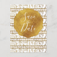 Gold White Egypt Glam Enregistrer la date