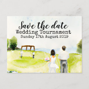 Carte Postale Faire-part Golf Enregistrer la date Golf Mariage Tournoi