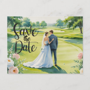 Carte Postale Faire-part Golf Enregistrez la date du Tournoi de Golf Mariag